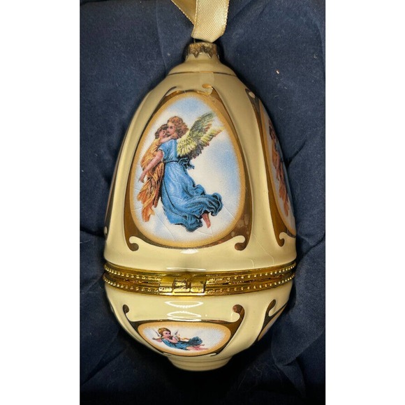 Mr. Christmas Musical Egg Shaped Angel Yellow Ornament Valerie Parr Hill - Picture 5 of 6